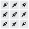 Vector rocket icon set