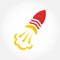 Vector rocket logo symbol. Rocket logotype icon for your buisiness
