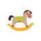 Vector rocking horse wooden toy flat illustration
