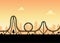 Vector roller coaster ride silhouette park. Rollercoaster icon illustration skyline concept