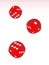 Vector rolling red dice