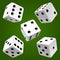 Vector rolling white dice set