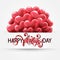 Vector romantic holiday illustration of red balloons
