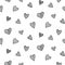 Vector romantic seamless pattern with hand drawn heart doodles