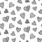 Vector romantic seamless pattern with hand drawn heart doodles