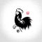 Vector: rooster with brushwork style