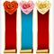 Vector Rose Hearts and Swirl Ribbons vertical Banners set