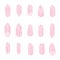 Vector rose quartz crystals set isolated on the white background