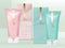 Vector Rose & Turquoise Color Beauty Tube Packaging with Semi Transparent Frosted Plastic