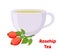 Vector rosehip, briar tea, rose haw cup. Cartoon flat style
