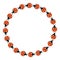 Vector round frame, border from cute red ladybugs. Simple bright background, decoration for summer, natural, kids design