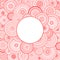 Vector round frame on pink mandalas background