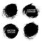 Vector round handmade black strokes - backgrounds painted by dry brush isolated