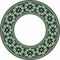 Vector round national green with black ornament of ancient Persia.