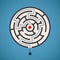 Vector round shape maze concept with path