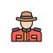 Vector royal Canadian Mounted Police flat color line icon.