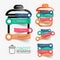 Vector rubbish bin infographic with stickers