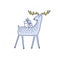 Vector Rudolph the Red Nose Deer Bringing Gifts