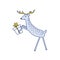 Vector Rudolph the Red Nose Deer Handling Gifts