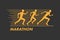 Vector run and marathon logo