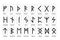 Vector runes set. Rune alphabet, futhark, writing ancient Scandinavians Germans and Icelands. Occult, magic, esoteric