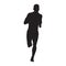 Vector runner, isolated silhouette. Front view