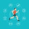 Vector running and jogging infographics concept