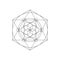 Vector sacred geometry symbols with triangle, hexagon, circle