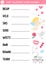 Vector Saint Valentine word scramble activity page. English language game with cupid, heart, rose, loving pair for kids. Love