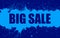 Vector Sale Banner With Bright Ink Blue Blots