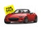 Vector of for sale convertible red sport car