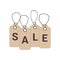 Vector sale tag with realistic and attractive color hanging with string in white background for store promotion. Vector