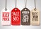 Vector Sale Tags Design Collection Hanging with Different Colors