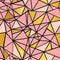 Vector Salmon Pink and Gold Foil Geometric Mosaic Triangles Repeat Seamless Pattern Background. Can Be Used For Fabric