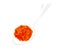 Vector salmon red caviar in a white spoon