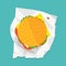 Vector sandwich illustration. Food icon. Hamburger with lettuce, cheese and tomatoes.