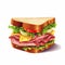 Vector Sandwich Image On White Background