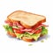 Vector Sandwich Image On White Background