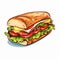 Vector Sandwich Image On White Background