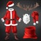 Vector Santa Claus costume with accessories