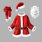 Vector Santa Claus costume, fancy dress for party