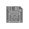 Vector save, diskette, floppy disc grey icon.