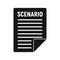 Vector scenario black simple icon isolated on white