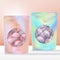 Vector Scented Bath Bomb in Iridescent Abstract Printed Zip Lock Pouch