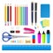 Vector school and office supplies icon set