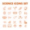 Vector science icon set isolated on white background.
