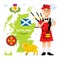 Vector Scottish bagpiper. Flat style colorful Cartoon illustration.