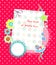 Vector scrapbooking card for baby pink dots