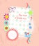 Vector scrapbooking card for baby with text