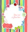 Vector scrapbooking card for baby with text